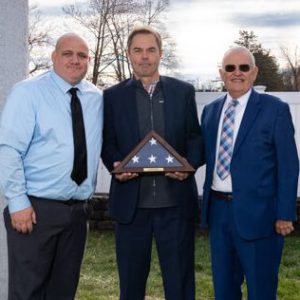 Bank President and CEO, Rob Morton attends the dedication of Veteran's Park.